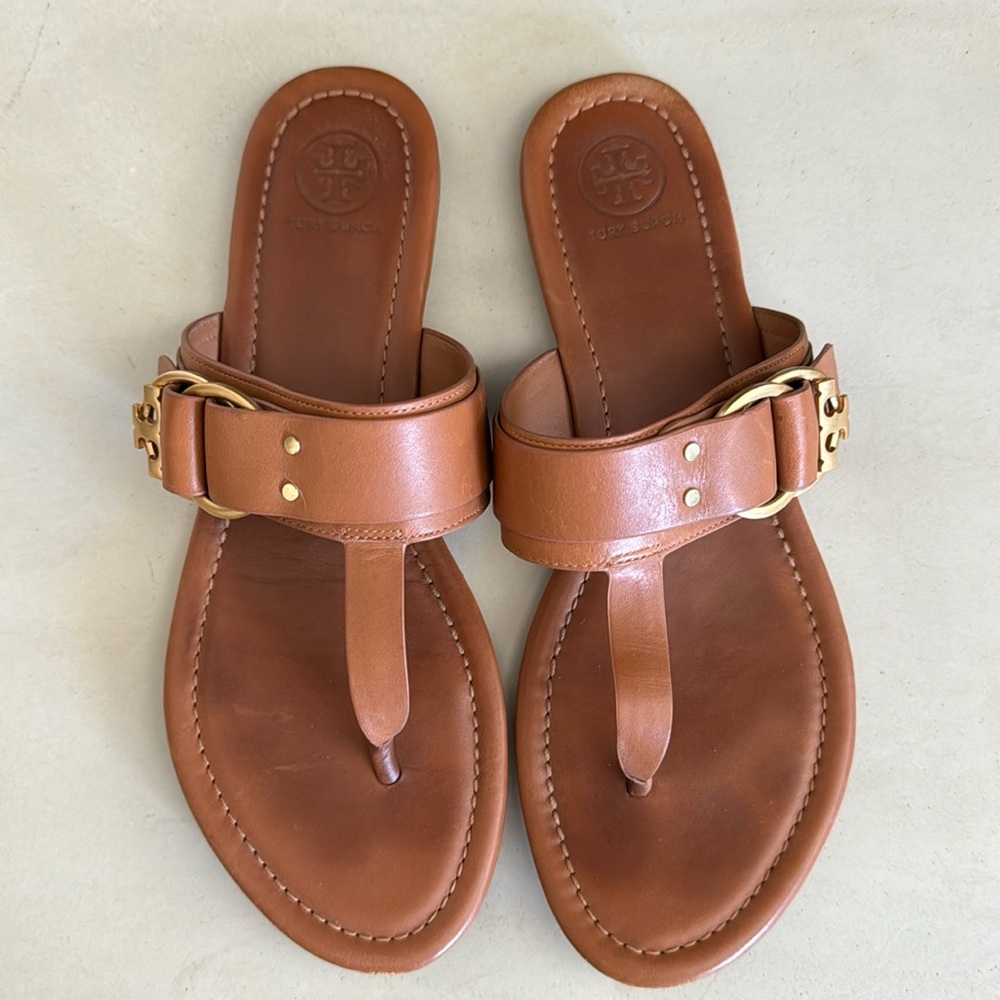 Tory Burch cognac leather sandals